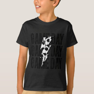 Fußball-Spielflagge Blitz Fußball Mama Papa Junge T-Shirt