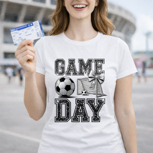 Fußball-Spieltag-Glitzer-Schleife T-Shirt