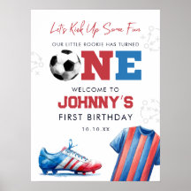 Fußball Sport 1. Geburtstag Willkommensschild