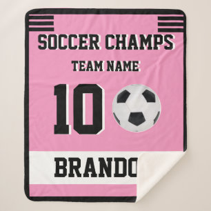 Fußball SPORT Blanket Rosa personalisierter Spiele Sherpadecke