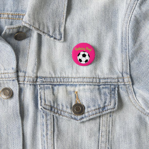 Fußball Sport Geburtstagskind Pink Party Button