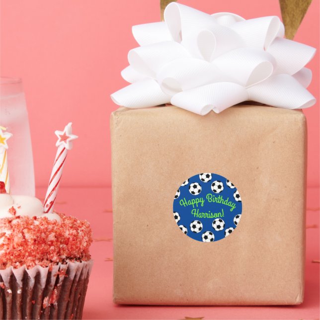 Fußball Sport Geburtstagsparty Runder Aufkleber (Party)