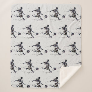 Fußball Sport Grafik Schwarz Grau Sherpadecke