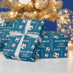 Fußball Sport Kinder Geburtstagsfeier Geschenkpapier