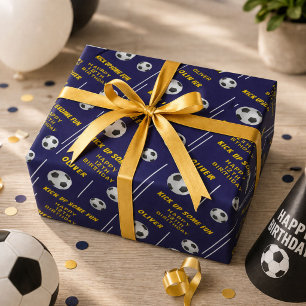 Fußball Sport Kinder Geburtstagsfeier Geschenkpapier