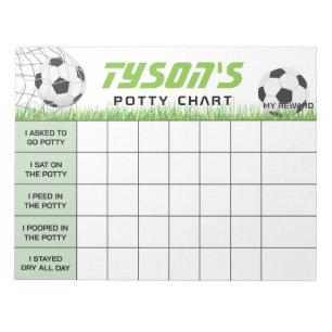 Fußball Sport Töpfchen-Diagramm Personalisierter N Notizblock