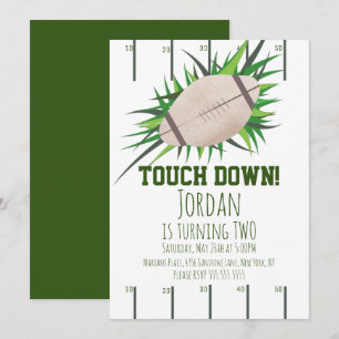 Fußball Sport TouchDown Party Tailgating Geburtsta Einladung