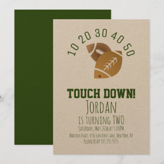 Fußball Sport TouchDown Schneiden Birthday Kraft Einladung