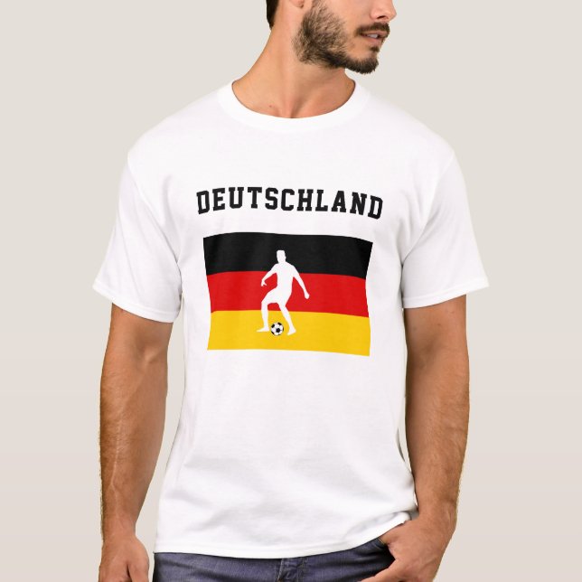 Fußball-Sportfan Deutschland Deutsche Flagge T-Shirt (Vorderseite)