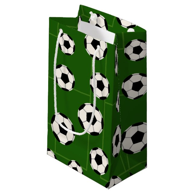 Fußball-Sportmuster Party Tasche Kleine Geschenktüte (Vorderseite Schrägansicht)