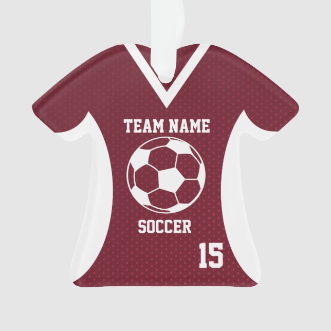 Fußball Sports Jersey Maroon mit Foto Ornament (Vorderseite)