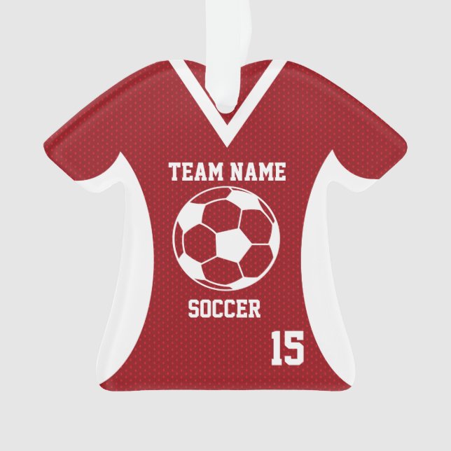 Fußball Sports Jersey Red mit Foto Ornament (Vorderseite)