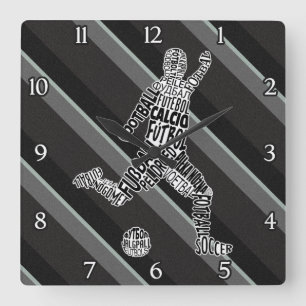 Fußball-Sprachuhr Quadratische Wanduhr