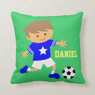 Fußball-Star-Junge-Fußball-Schlafzimmer-Personalis Kissen