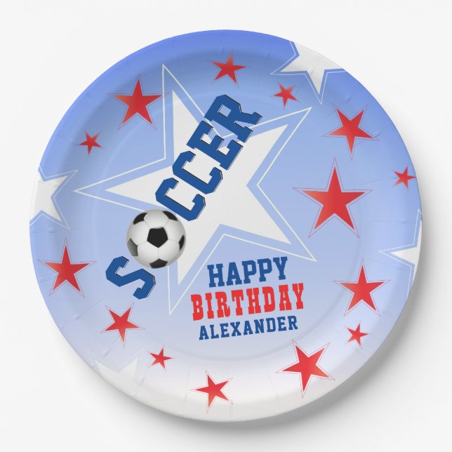 Fußball-Starparty Pappteller (Vorderseite)