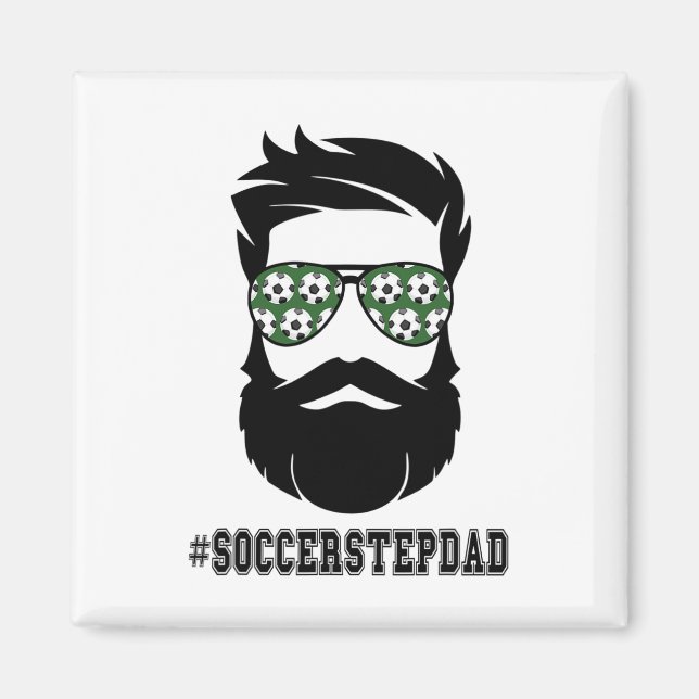 Fußball Stepdad mit Bart Step Vater Step Magnet (Vorne)