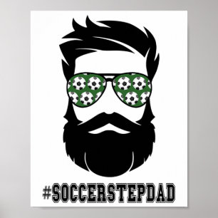 Fußball Stepdad mit Bart Step Vater Step Poster