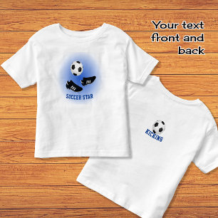Fußball-Stern hinzufügen Namen und doppelseitigen  Kleinkind T-shirt