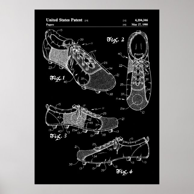 Fußball-Stiefel-Patent Poster (Vorne)