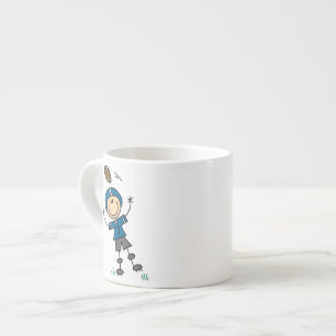 Fußball-Strichmännchen Blau Espressotasse