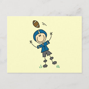 Fußball-Strichmännchen Blau Postkarte