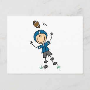 Fußball-Strichmännchen Blau Postkarte