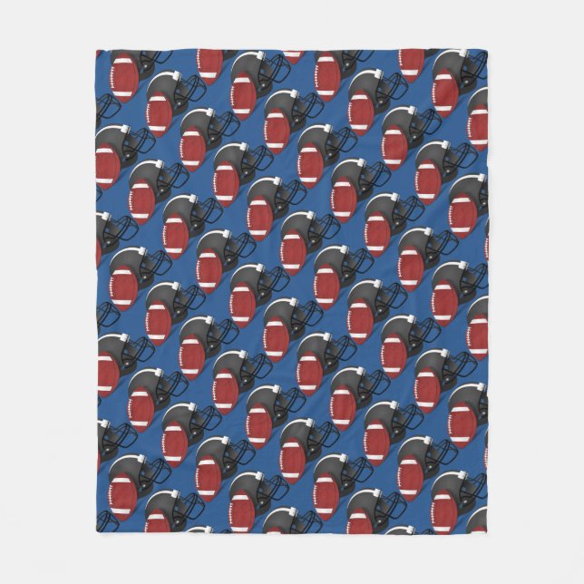 Fußball-Sturzhelm und Ball-Fleece-Decke Fleecedecke (Vorderseite)