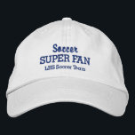 Fußball Super Fan Custom High School Sports Team Bestickte Baseballkappe<br><div class="desc">Unterstützen Sie Ihre Lieblings-Fußballmannschaft mit diesem SUPER FAN Baseballcap. Fügen Sie Ihren High School-, Jugend-, Club- oder Uni-Teamnamen hinzu, um einen einmaligen Hut zu erstellen. (Sie können dies auch auf andere Sportarten umstellen.) Ändern Sie einfach den Text und die Farbe, um den Farben Ihres Teams zu entsprechen. Egal, ob Sie...</div>