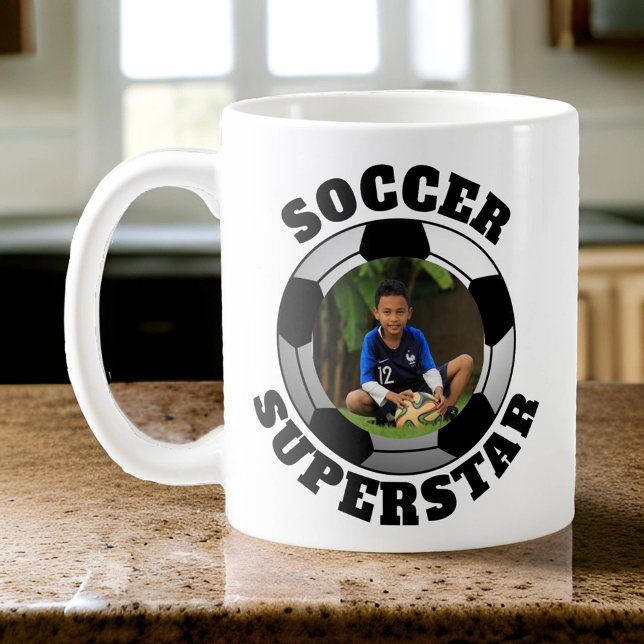 Fußball-Superstar-Foto Kaffeetasse (Photo Soccer Superstar Mug)