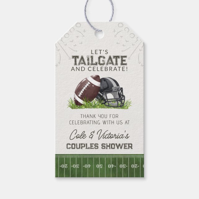Fußball Tailgate & Celebrate Paare Dusche Geschenkanhänger (Vorderseite)