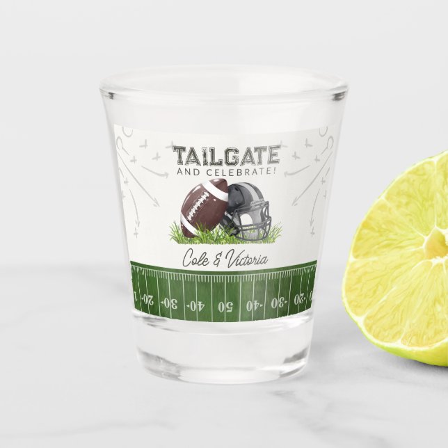 Fußball Tailgate & Celebrate Paare Dusche Schnapsglas (Vorderseite)
