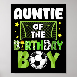 Fußball-Tante Geburtstagsjunge Party Fußball-Famil Poster