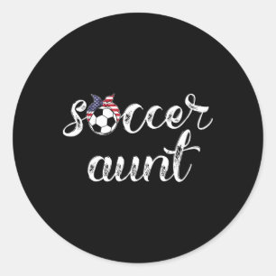 Fußball-Tante Jersey für Tanten Fußballspieler Runder Aufkleber