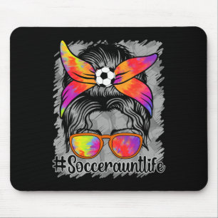 Fußball-Tante Leben Unordentliche Frisur Stolz Fuß Mousepad