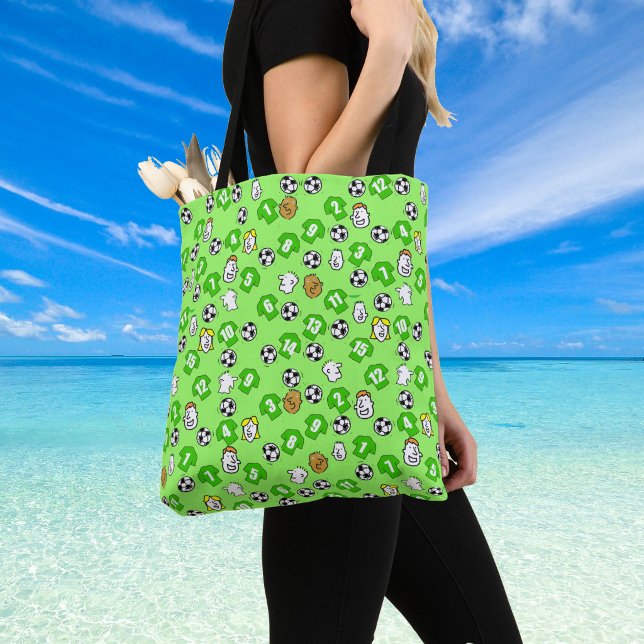 Fußball-Tasche mit grünen Shirts (Shoulder bag with green football shirts)