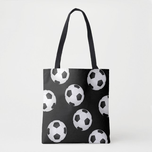 Fußball-Tasche schwarz-weiß Design (Vorderseite)