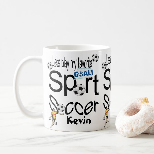 Fußball-Tasse Sport Kaffeetasse (Mit Donut)