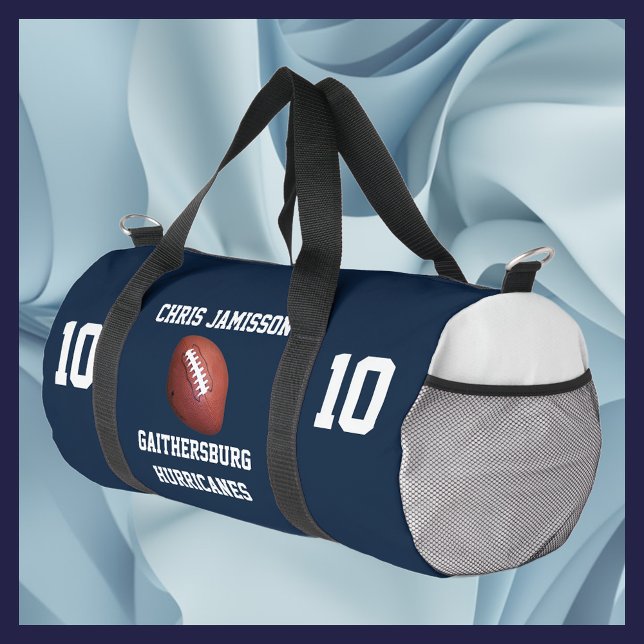 Fußball-Team, Coach Player Navy Blue Personalisier Duffle Bag (Von Creator hochgeladen)