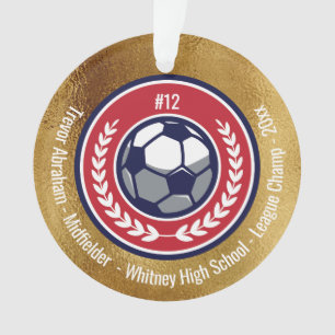 Fußball Team Gold Red White Blue Modern Ornament