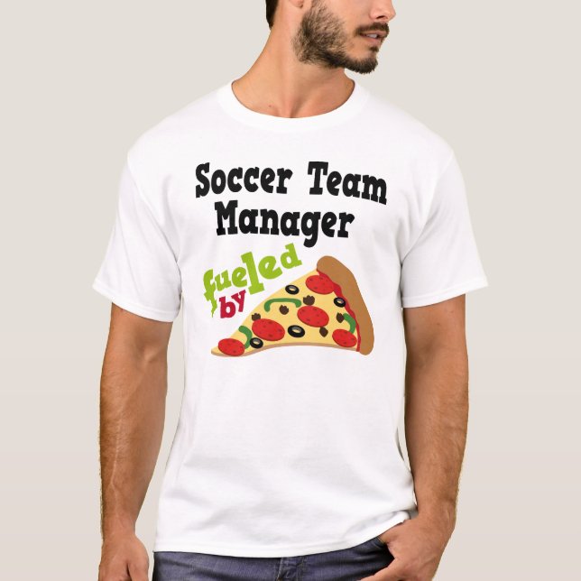 Fußball-Team-Manager-(lustiges) Pizza-T-Shirt T-Shirt (Vorderseite)