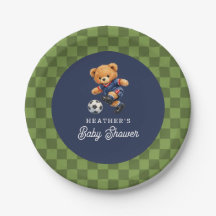 Fußball-Teddy-Beary-Schachbrett-Retro-Baby-Party