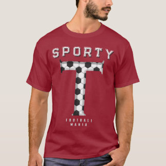 Fußball Textur Anfangs Sportliche Typografie T-Shirt