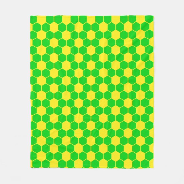 Fußball-Textur - Gelb & Grün  Fleecedecke (Vorderseite)