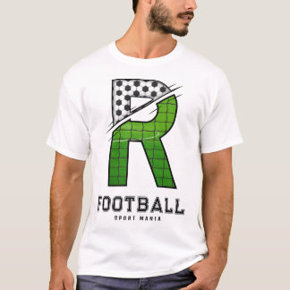 Fußball Textur Initial Sportliche Typografie T-Shirt