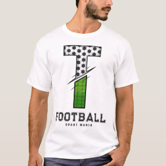 Fußball Textur Initial Sportliche Typografie T-Shirt