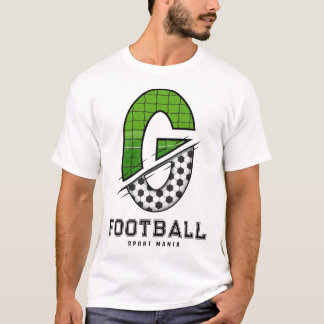 Fußball Textur Initial Sportliche Typografie T-Shirt