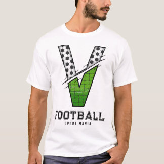 Fußball Textur Initial Sportliche Typografie T-Shirt