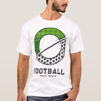 Fußball Textur Initial Sportliche Typografie T-Shirt