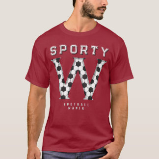 Fußball Textur Initial Sportliche Typografie T-Shirt
