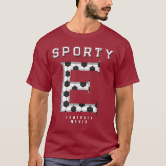 Fußball Textur Initial Sportliche Typografie  T-Shirt